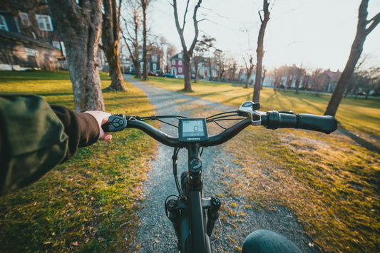 Electric bike ride in park