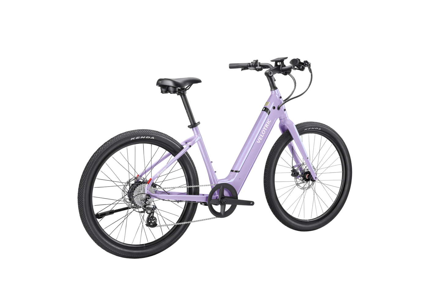 Purple bicycle on a white background