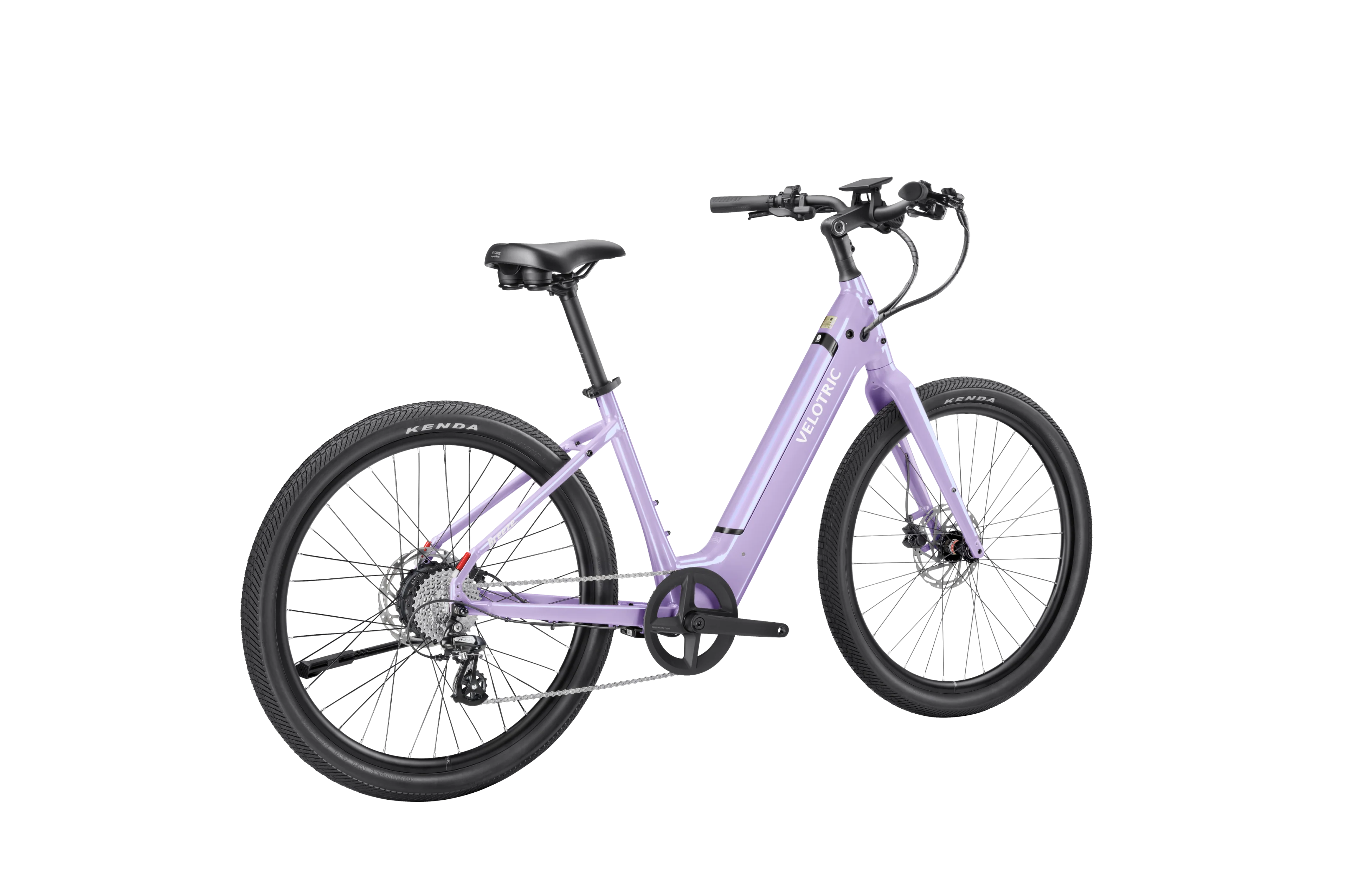 Purple bicycle on a white background